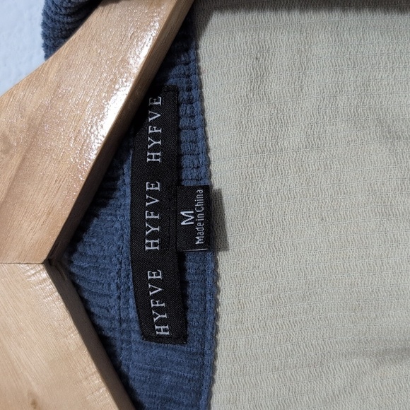 HYFVE Colorblock Corduroy Semi Cropped Jacket Raw Hem Blue Brown White size Med - Picture 4 of 9